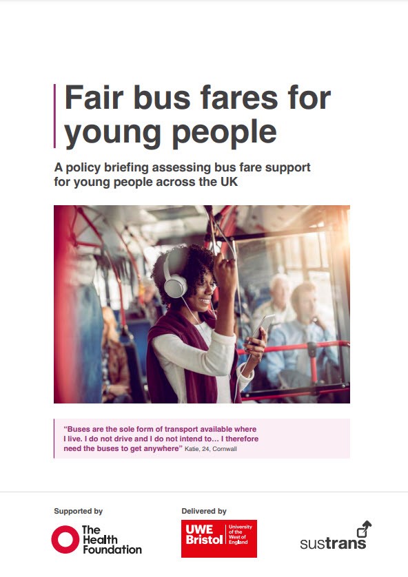 Fair Bus Fares for Young People policy briefing front cover