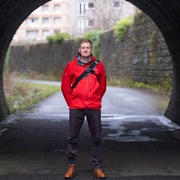 Jon Jewitt is pictured on National Cycle Network route 7