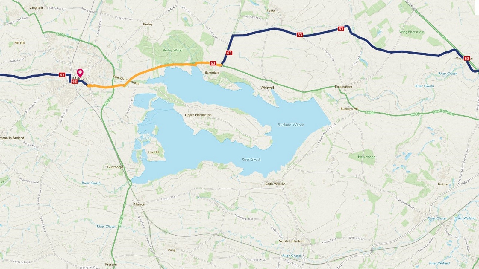 Rutland Water Sustrans Org Uk   Os Map Rutland Water 